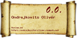 Ondrejkovits Olivér névjegykártya